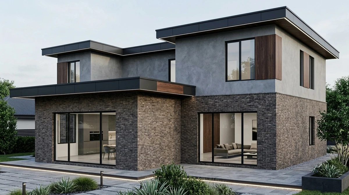 Дизайн фасада в стиле Хай-тек — Фасад от нейросети RoomGPT