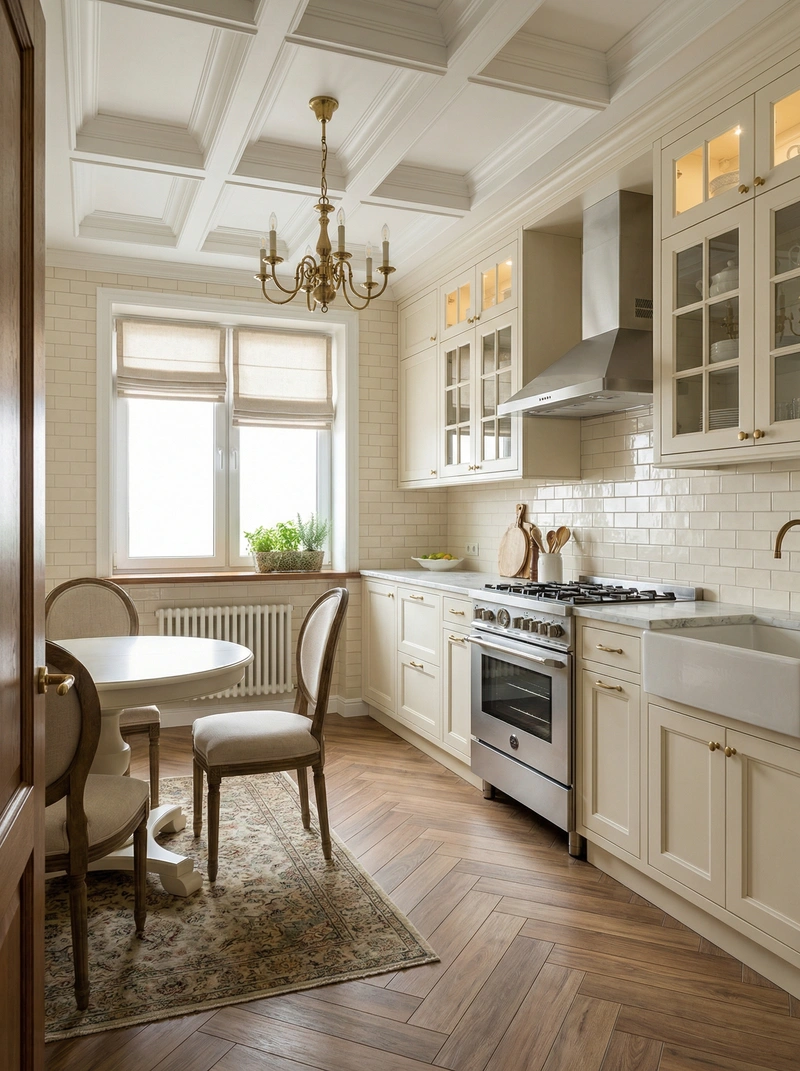 Дизайн интерьера в стиле Классика — Кухня от нейросети RoomGPT