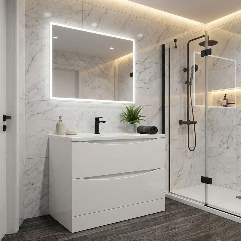 Дизайн интерьера в стиле Контемпорари — Ванная от нейросети RoomGPT