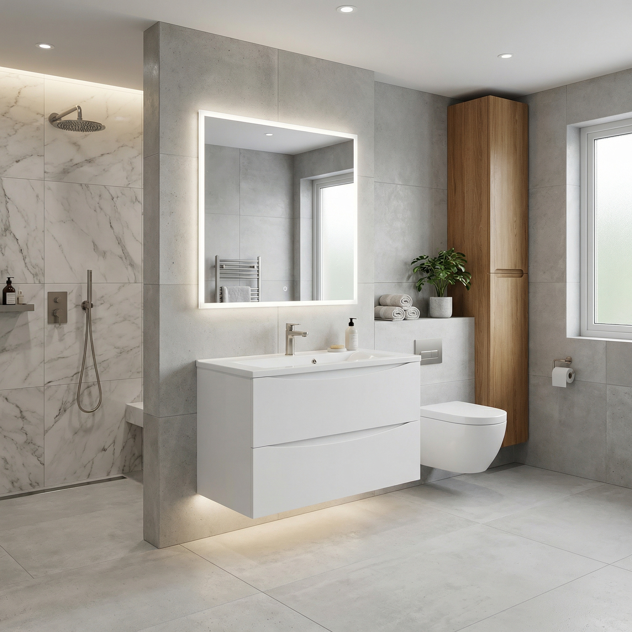 Дизайн ванной в стиле Минимализм — фото интерьера от нейросети RoomGPT