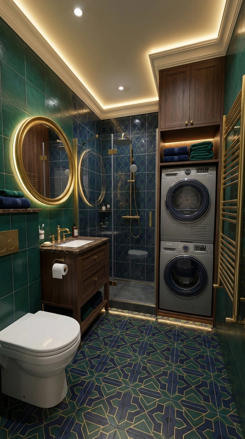 Дизайн ванной в стиле Британский — фото интерьера от нейросети RoomGPT