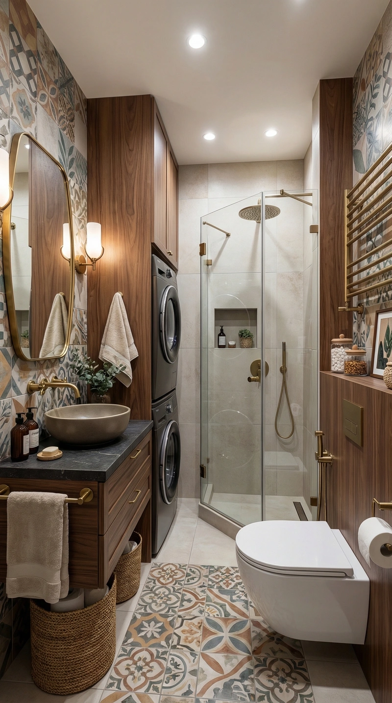 Дизайн ванной в стиле Эклектика — фото интерьера от нейросети RoomGPT