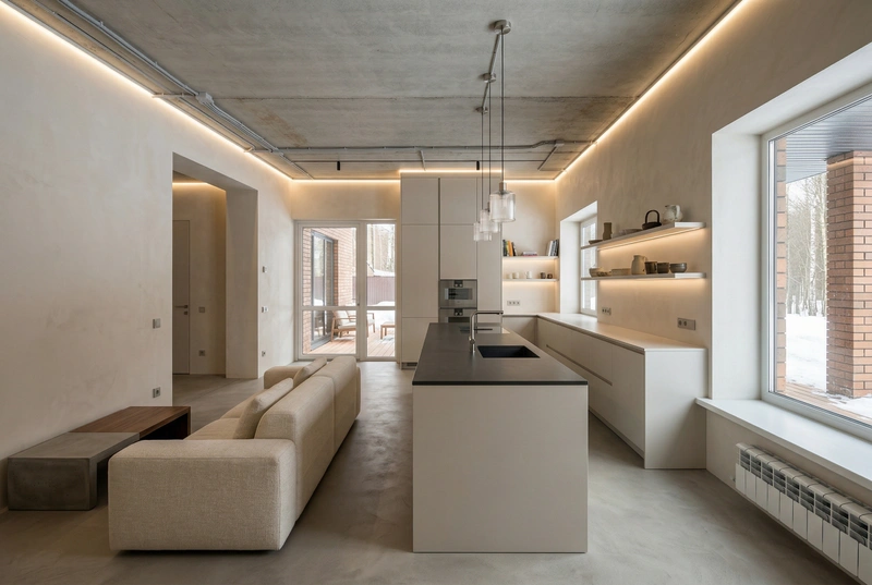 Дизайн кухни в стиле Минимализм — фото интерьера от нейросети RoomGPT