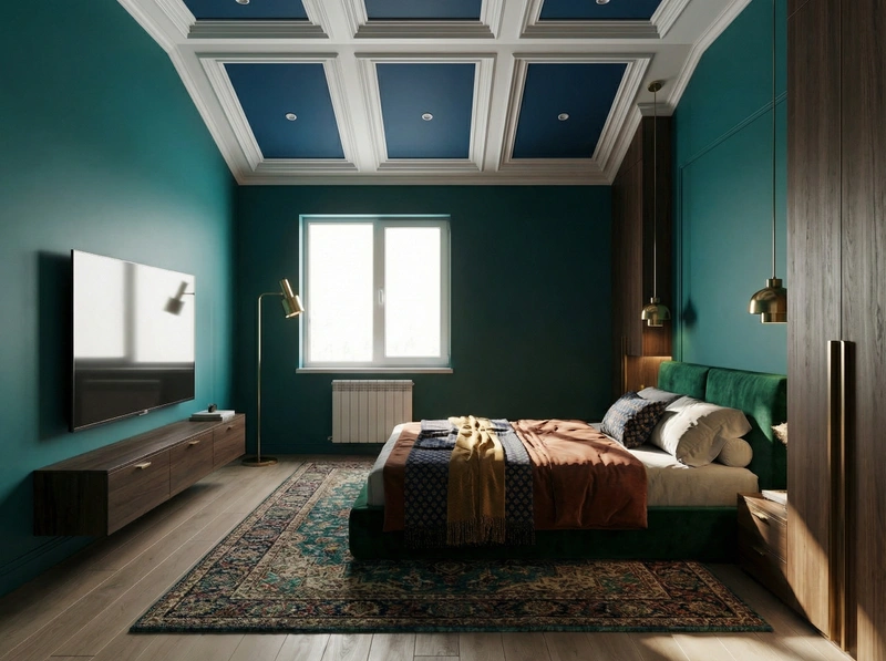 Дизайн спальни в стиле Британский — фото интерьера от нейросети RoomGPT