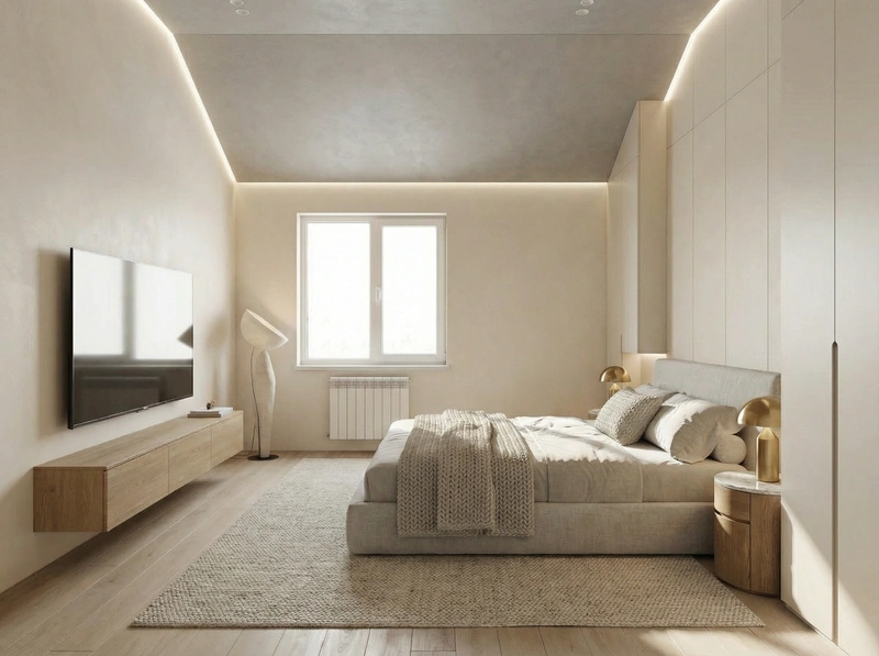 Дизайн интерьера в стиле Сканди — Спальня от нейросети RoomGPT
