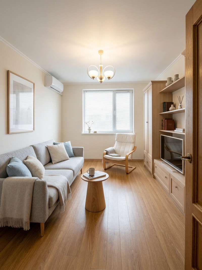 Дизайн интерьера в стиле Сканди — Гостиная от нейросети RoomGPT