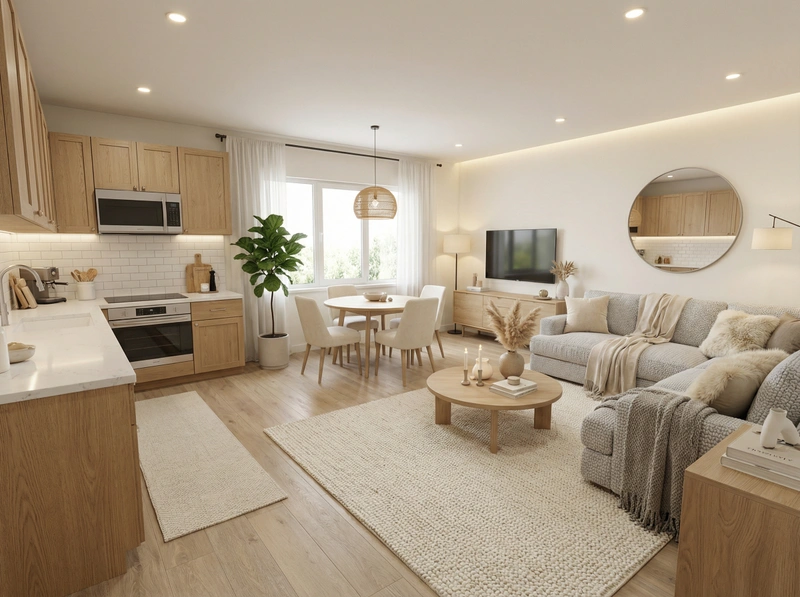 Дизайн интерьера в стиле Хюгге — Гостиная от нейросети RoomGPT