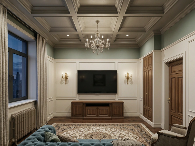 Дизайн гостиной в стиле Классика — фото интерьера от нейросети RoomGPT