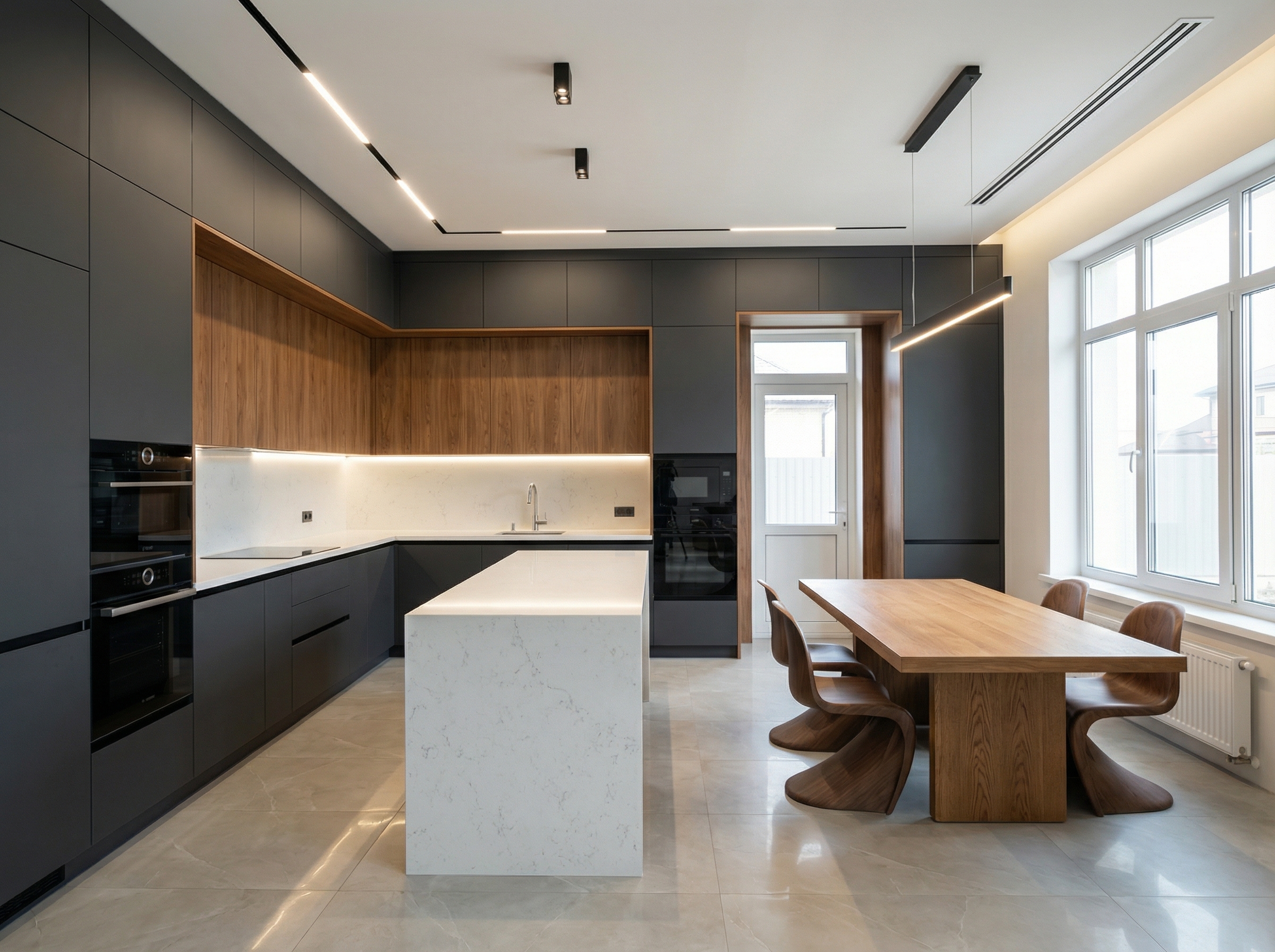 Дизайн кухни в стиле Минимализм — фото интерьера от нейросети RoomGPT