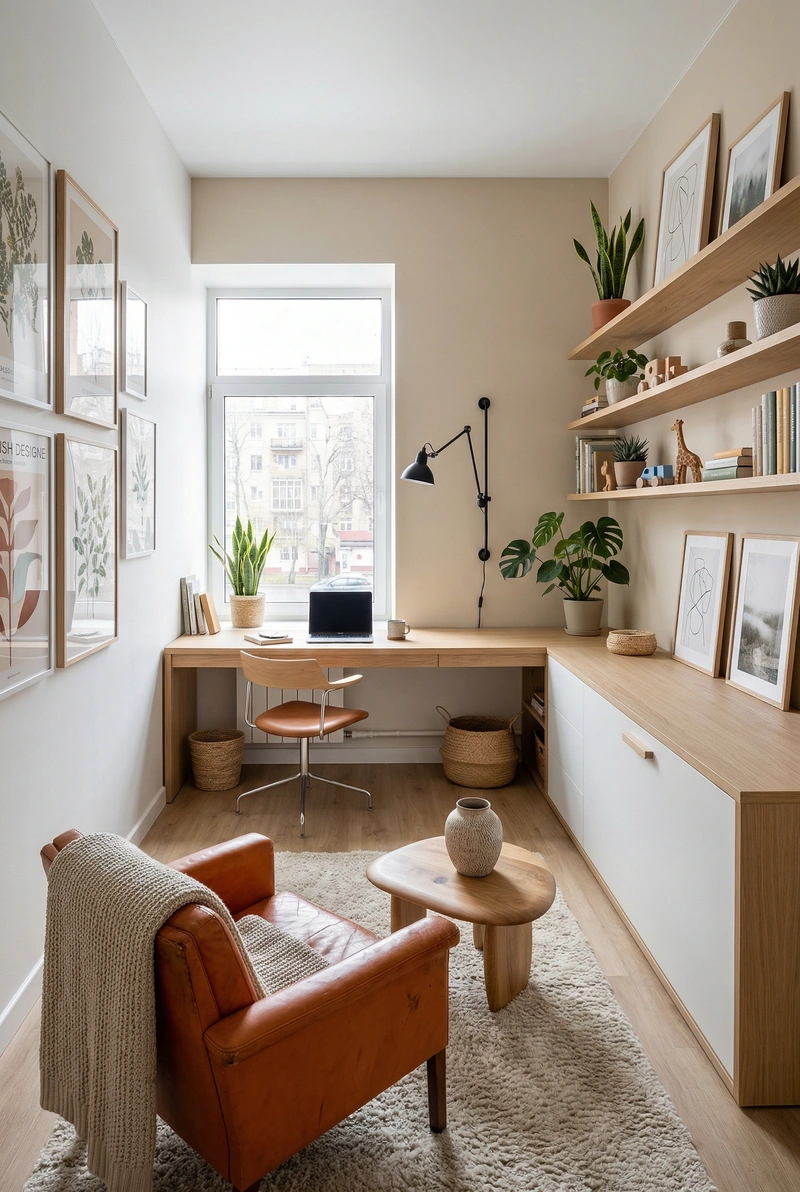 Дизайн интерьера в стиле Хюгге — Кабинет от нейросети RoomGPT