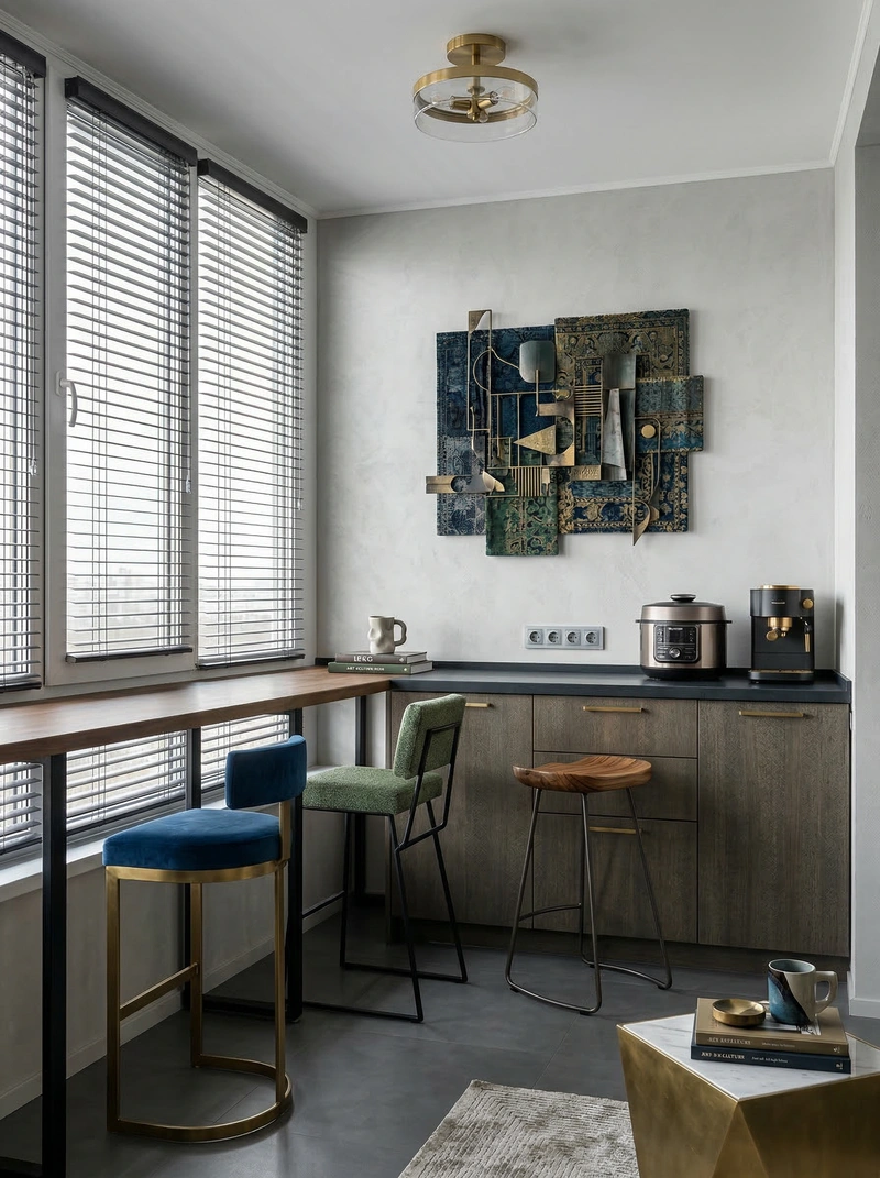 Дизайн интерьера в стиле Эклектика — Гостиная от нейросети RoomGPT