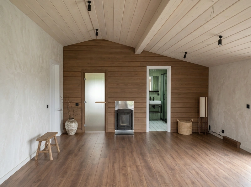 Дизайн ванной в стиле Japandi — фото интерьера от нейросети RoomGPT