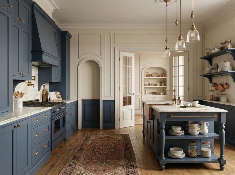 Дизайн кухни в стиле Классика — фото интерьера от нейросети RoomGPT