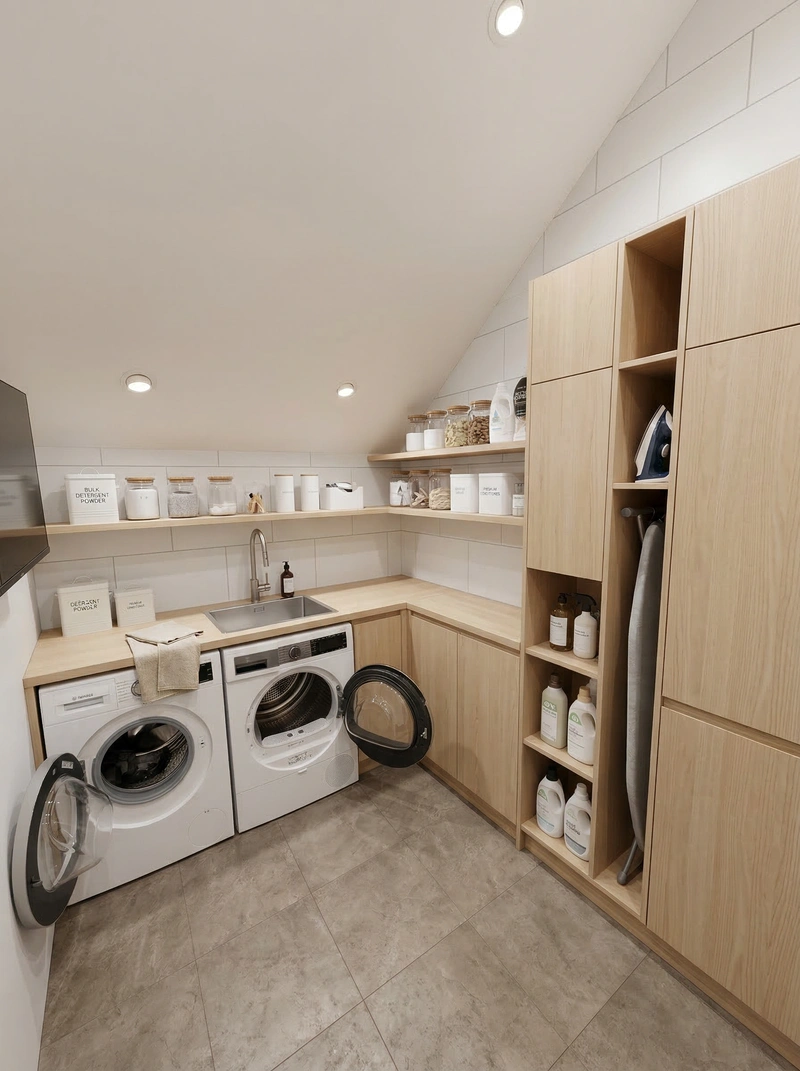 Дизайн ванной в стиле Сканди — фото интерьера от нейросети RoomGPT