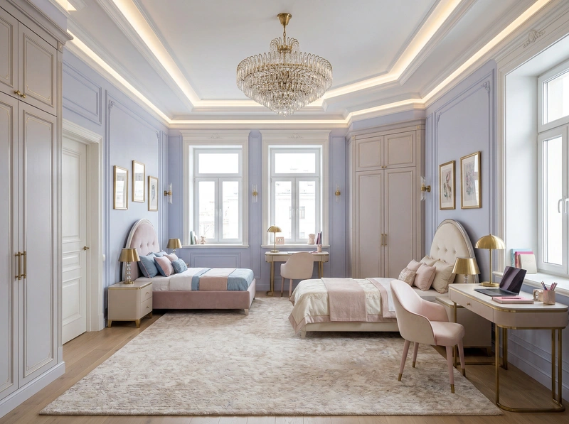 Дизайн интерьера в стиле Неоклассика — Спальня от нейросети RoomGPT