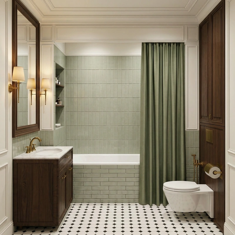 Дизайн интерьера в стиле Классика — Ванная от нейросети RoomGPT