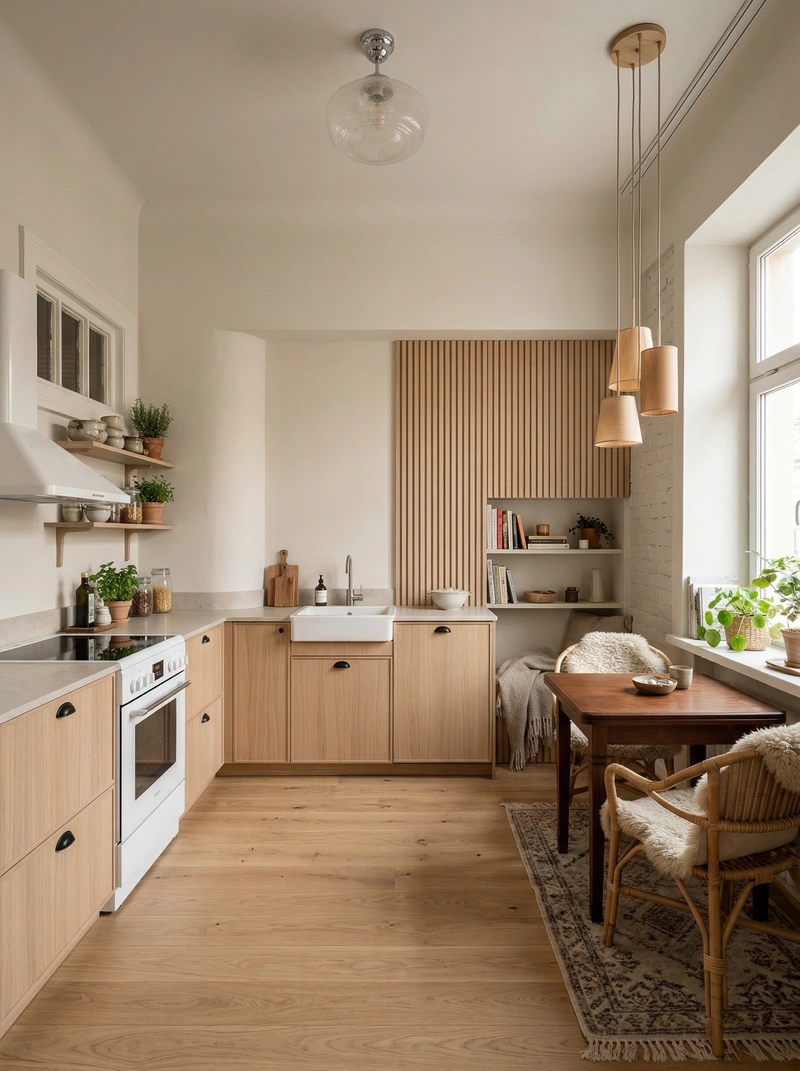 Дизайн интерьера в стиле Хюгге — Кухня от нейросети RoomGPT