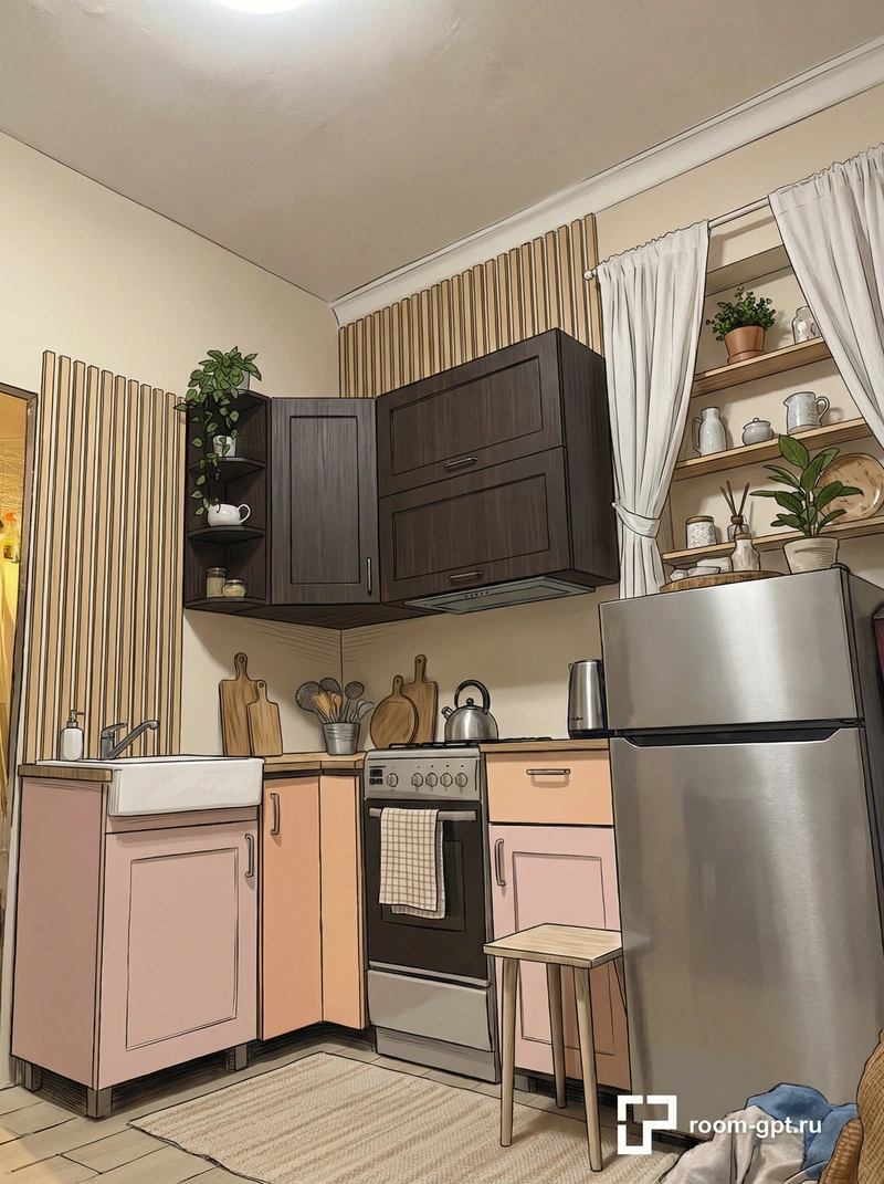 Дизайн интерьера в стиле Хюгге — Кухня от нейросети RoomGPT