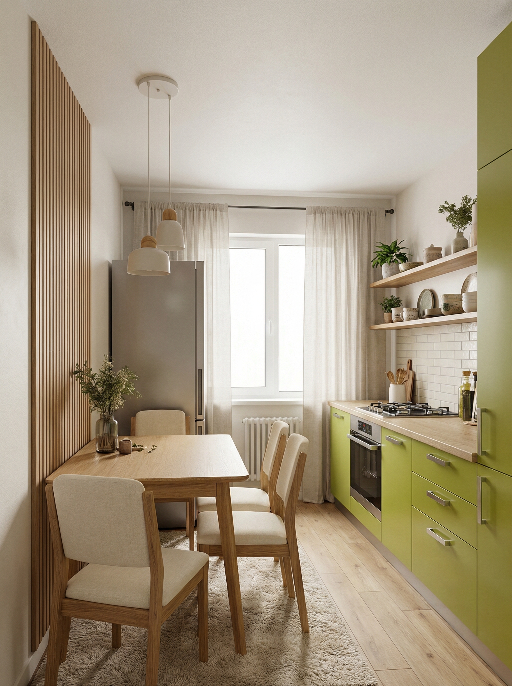 Дизайн кухни в стиле Хюгге — фото интерьера от нейросети RoomGPT