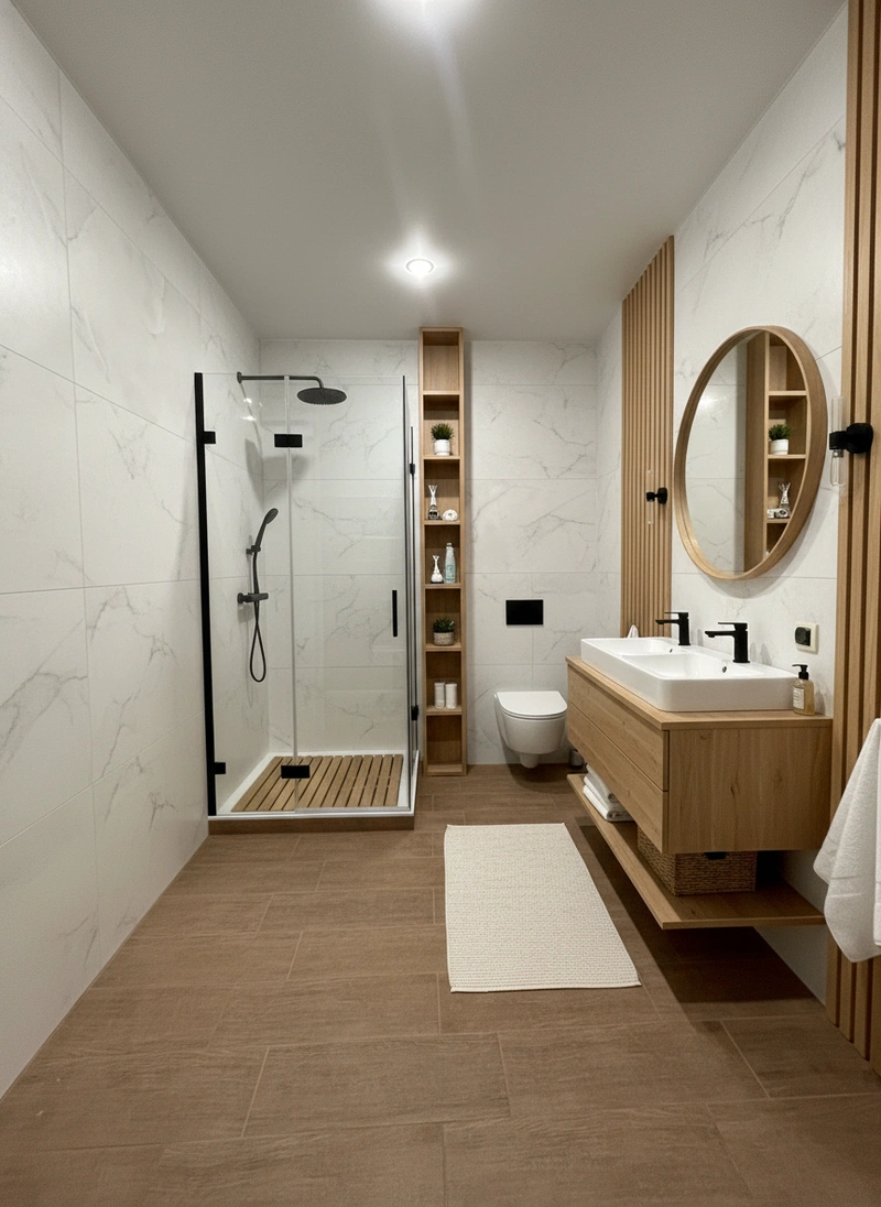 Дизайн интерьера в стиле Хюгге — Ванная от нейросети RoomGPT