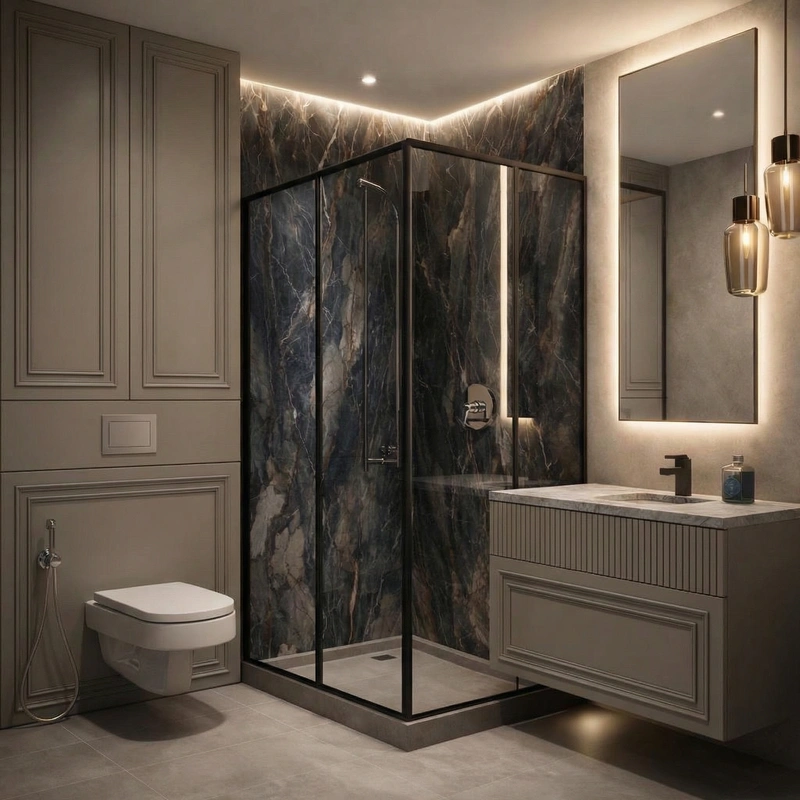 Дизайн интерьера в стиле Контемпорари — Ванная от нейросети RoomGPT