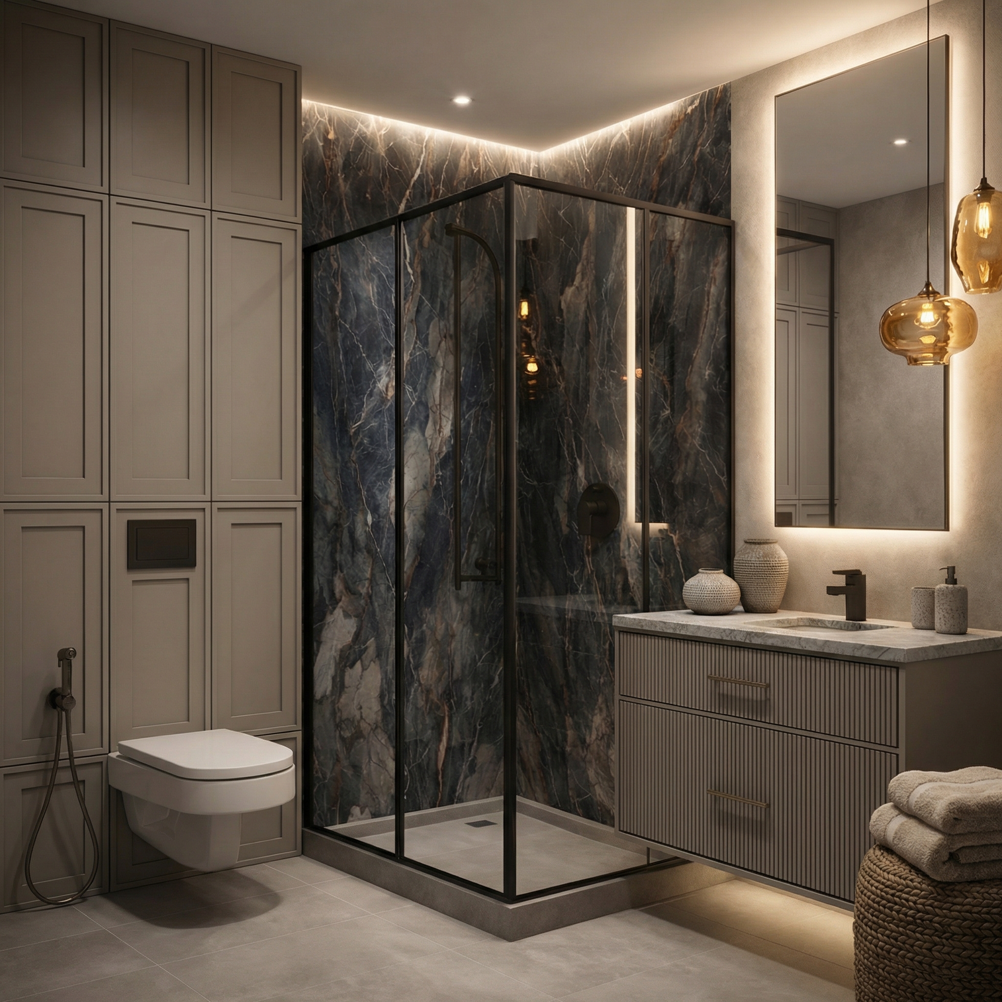 Дизайн ванной в стиле Эклектика — фото интерьера от нейросети RoomGPT