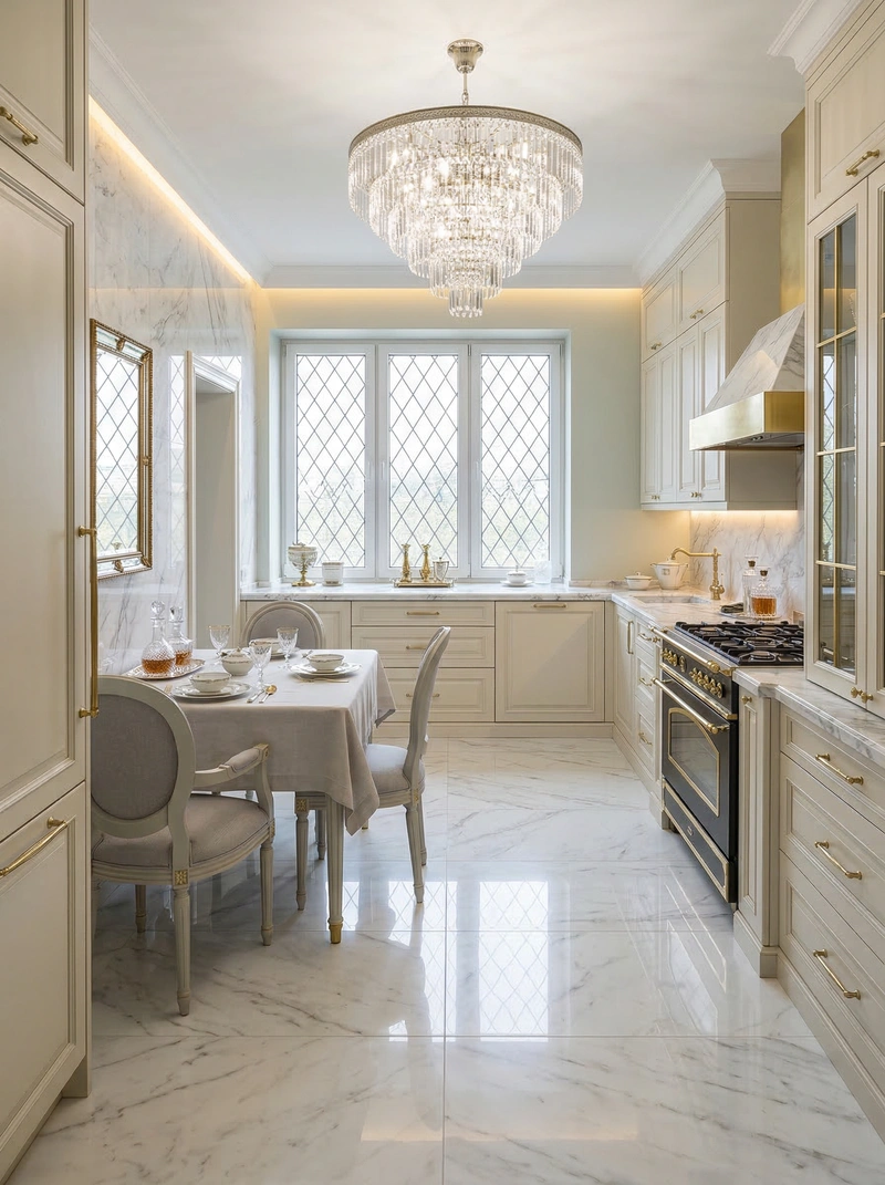 Дизайн кухни в стиле Неоклассика — фото интерьера от нейросети RoomGPT