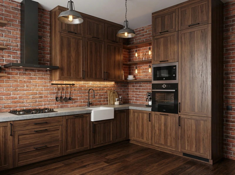 Дизайн кухни в стиле Лофт — фото интерьера от нейросети RoomGPT