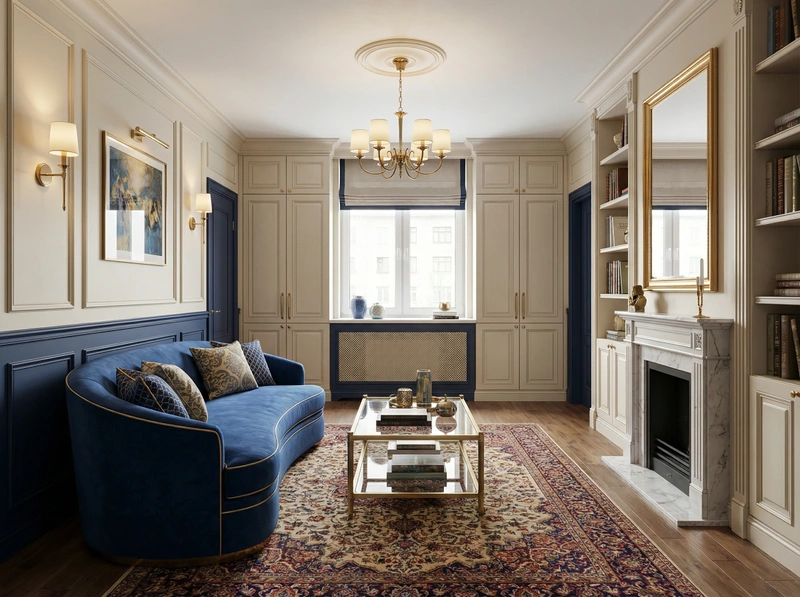 Дизайн интерьера в стиле Классика — Гостиная от нейросети RoomGPT