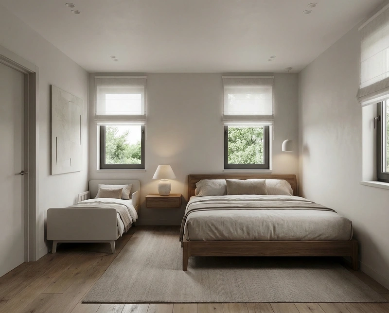 Дизайн интерьера в стиле Минимализм — Спальня от нейросети RoomGPT