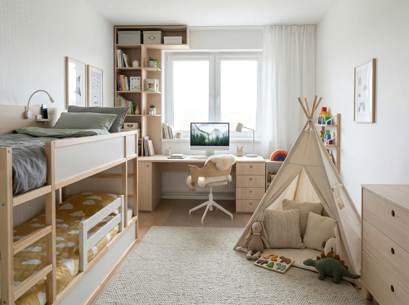 Дизайн детской в стиле Хюгге — фото интерьера от нейросети RoomGPT