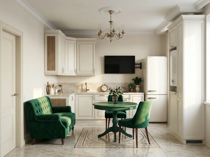 Дизайн интерьера в стиле Классика — Кухня от нейросети RoomGPT
