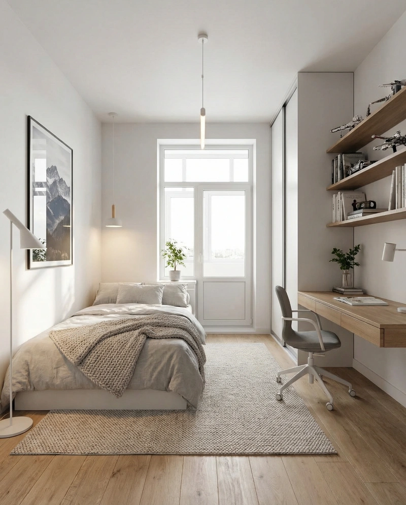 Дизайн интерьера в стиле Сканди — Спальня от нейросети RoomGPT