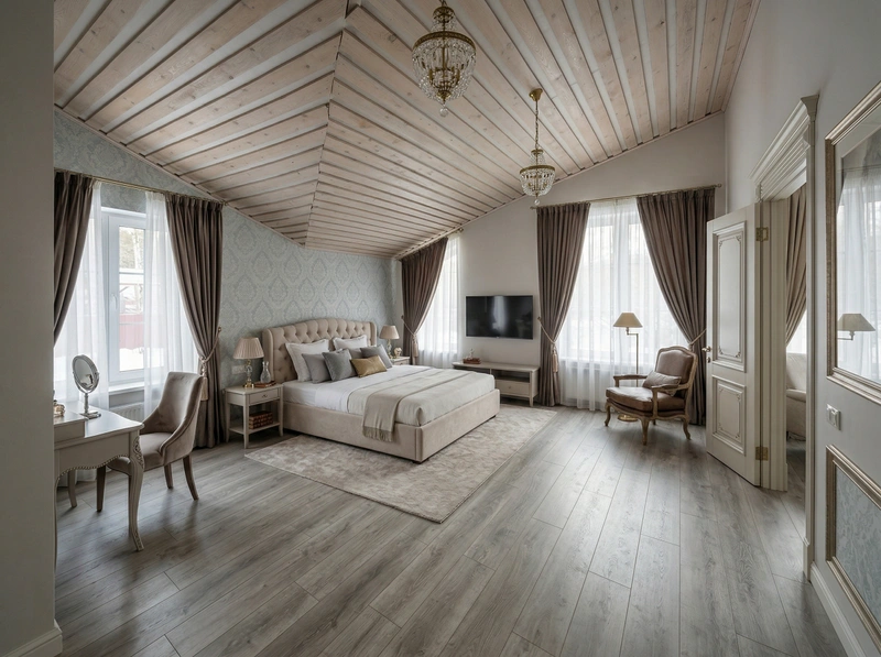 Дизайн спальни в стиле Классика — фото интерьера от нейросети RoomGPT