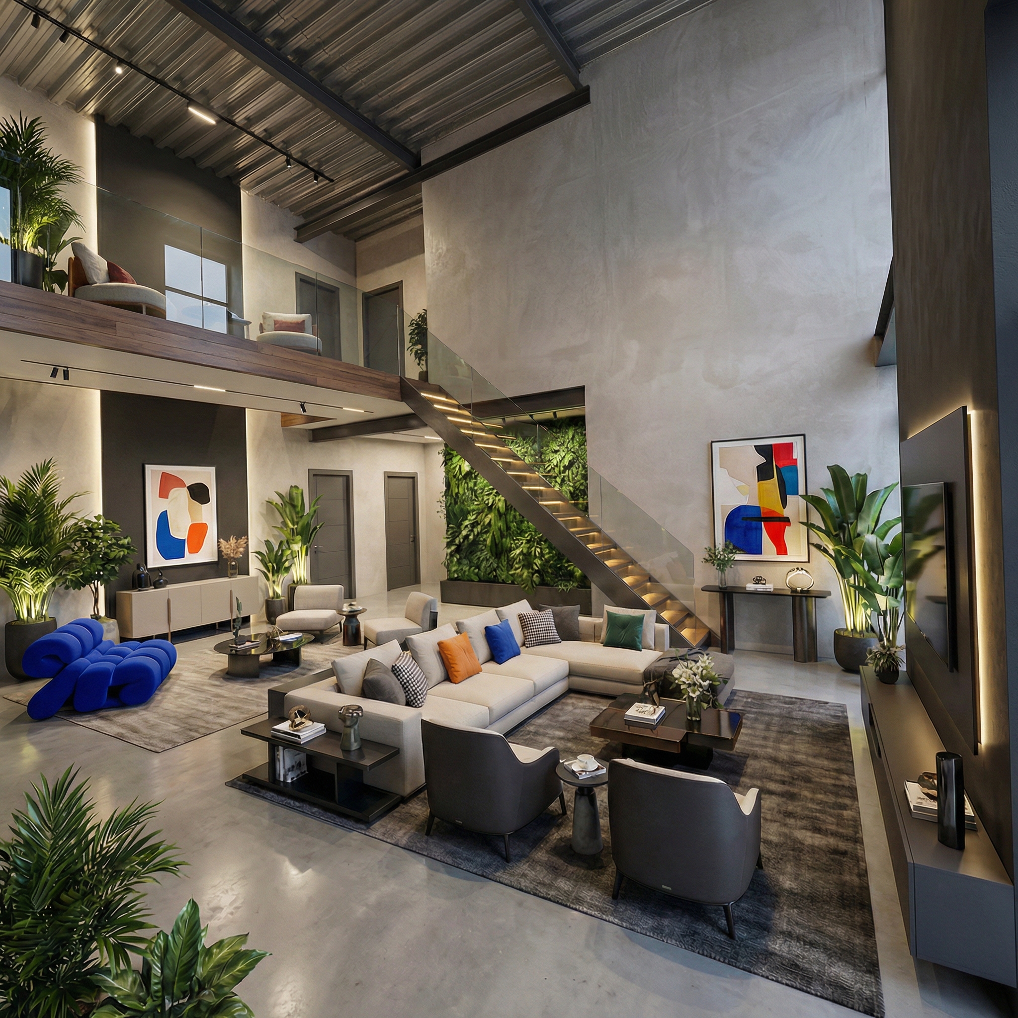 Дизайн гостиной в стиле Контемпорари — фото интерьера от нейросети RoomGPT