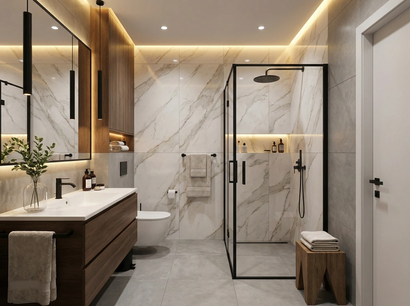 Дизайн интерьера в стиле Контемпорари — Ванная от нейросети RoomGPT