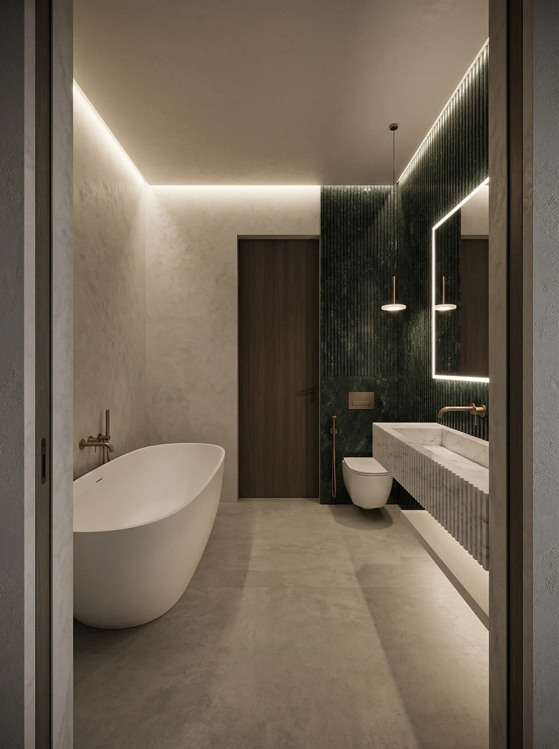 Дизайн ванной в стиле Минимализм — фото интерьера от нейросети RoomGPT