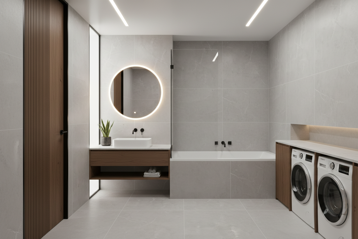 Дизайн ванной в стиле Минимализм — фото интерьера от нейросети RoomGPT