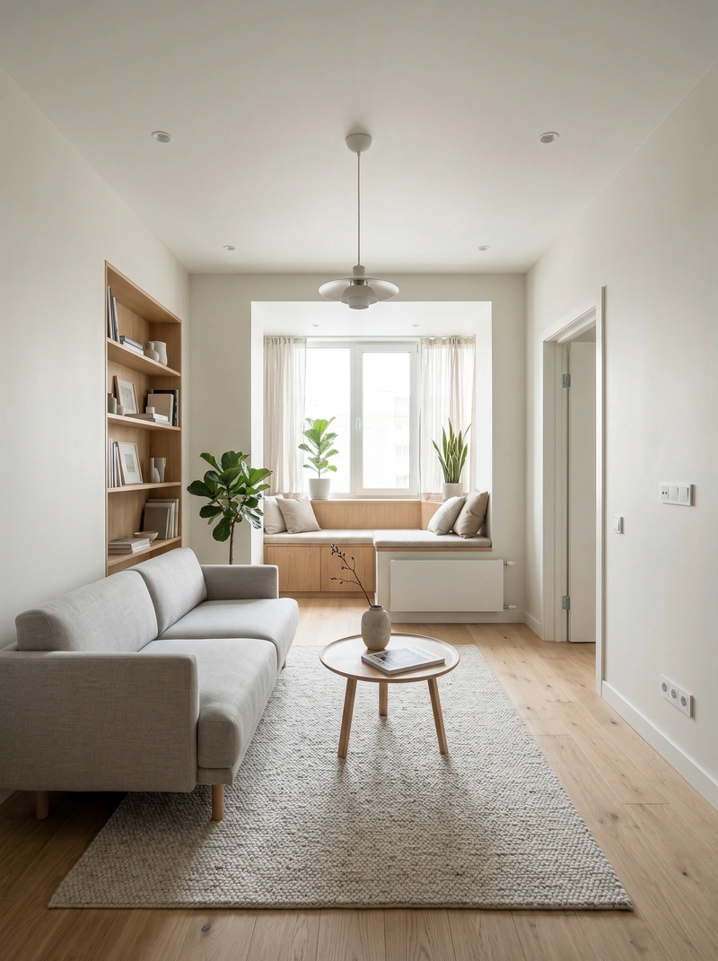Дизайн интерьера в стиле Сканди — Гостиная от нейросети RoomGPT