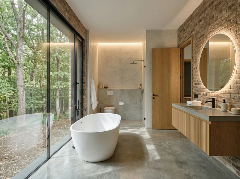 Дизайн ванной в стиле Минимализм — фото интерьера от нейросети RoomGPT