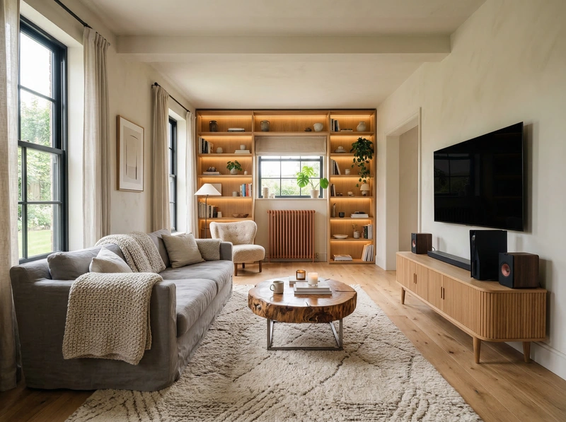 Дизайн интерьера в стиле Хюгге — Гостиная от нейросети RoomGPT