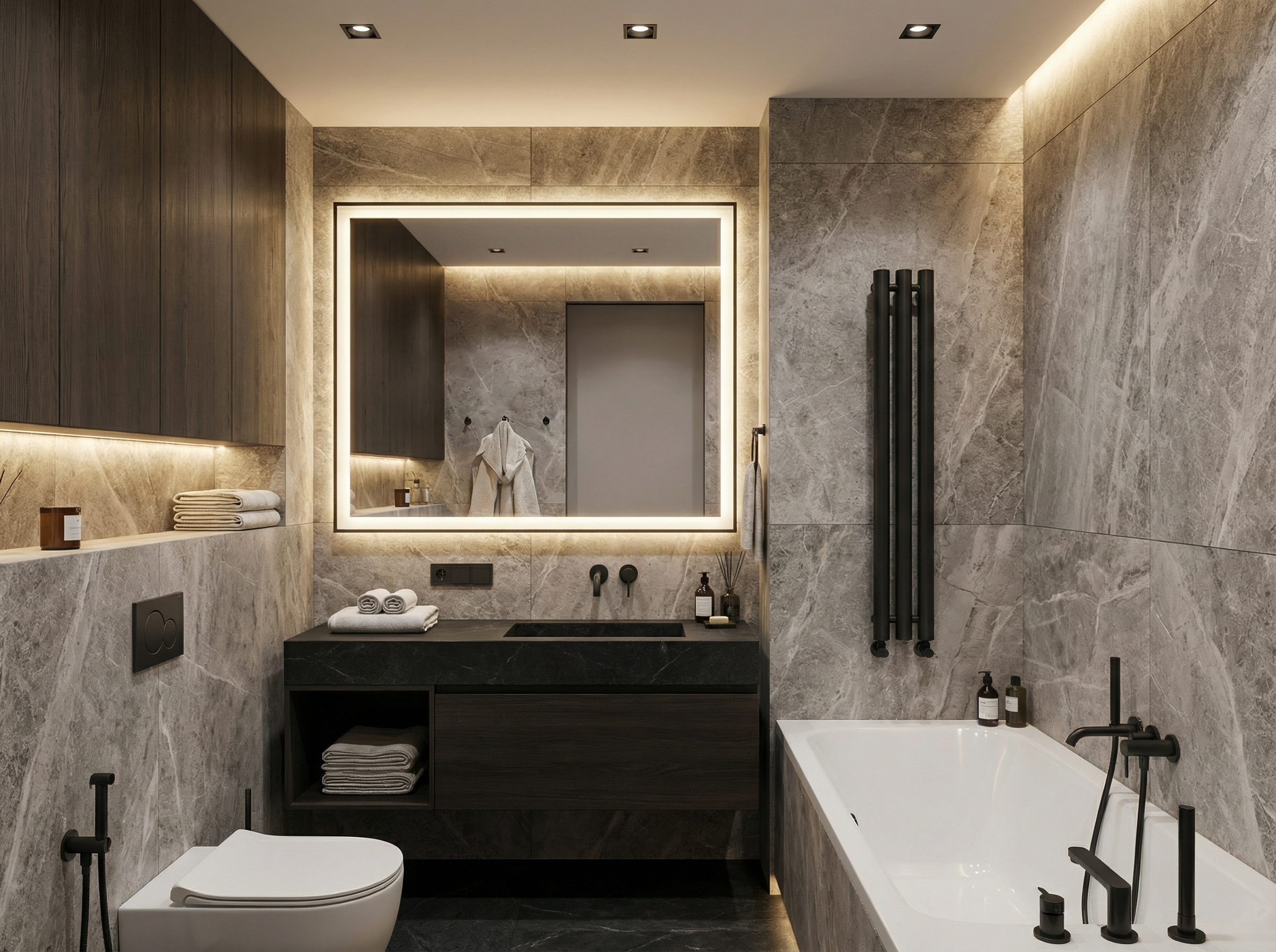 Дизайн ванной в стиле Минимализм — фото интерьера от нейросети RoomGPT