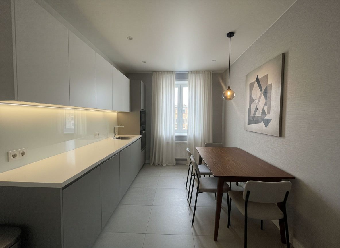 Дизайн кухни в стиле Минимализм — фото интерьера от нейросети RoomGPT