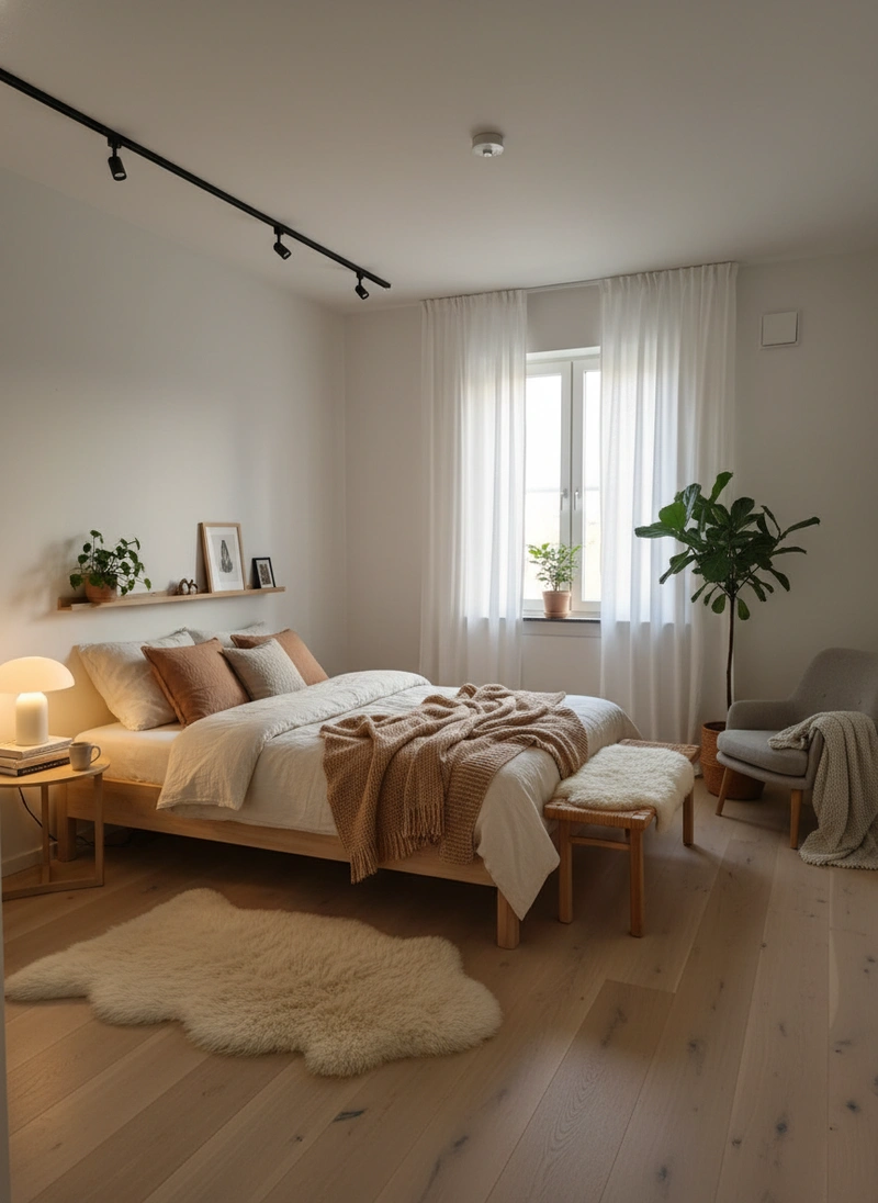 Дизайн интерьера в стиле Хюгге — Спальня от нейросети RoomGPT