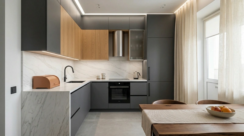 Дизайн кухни в стиле Минимализм — фото интерьера от нейросети RoomGPT