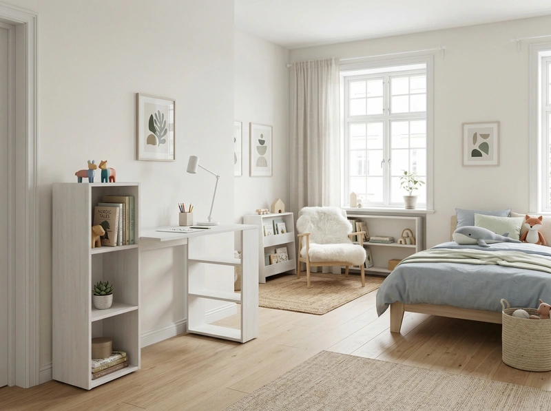 Дизайн детской в стиле Сканди — фото интерьера от нейросети RoomGPT