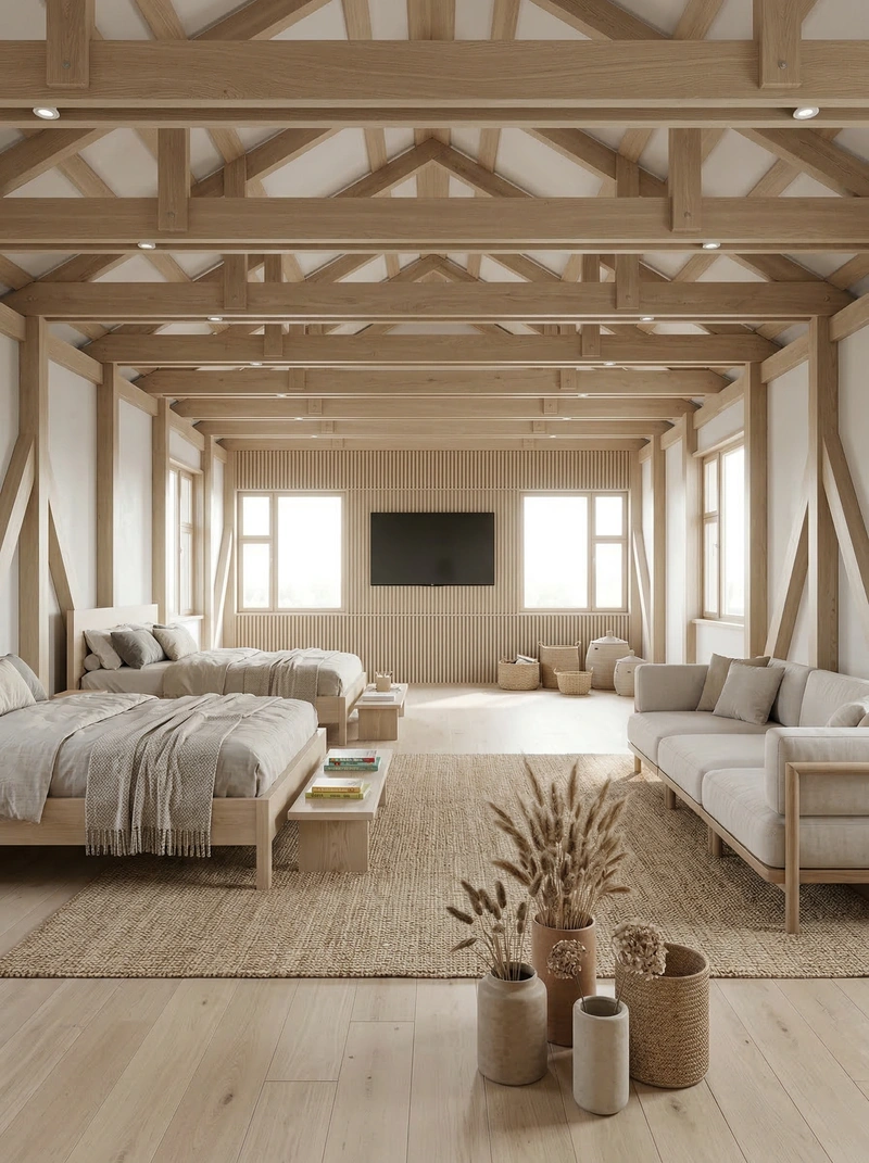 Дизайн детской в стиле Japandi — фото интерьера от нейросети RoomGPT