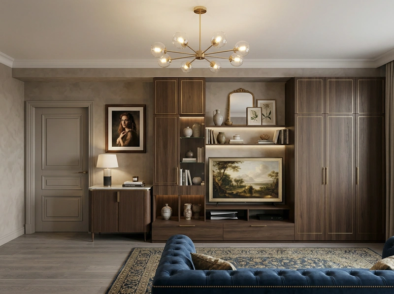 Дизайн интерьера в стиле Классика — Гостиная от нейросети RoomGPT