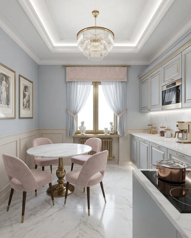 Дизайн интерьера в стиле Неоклассика — Кухня от нейросети RoomGPT