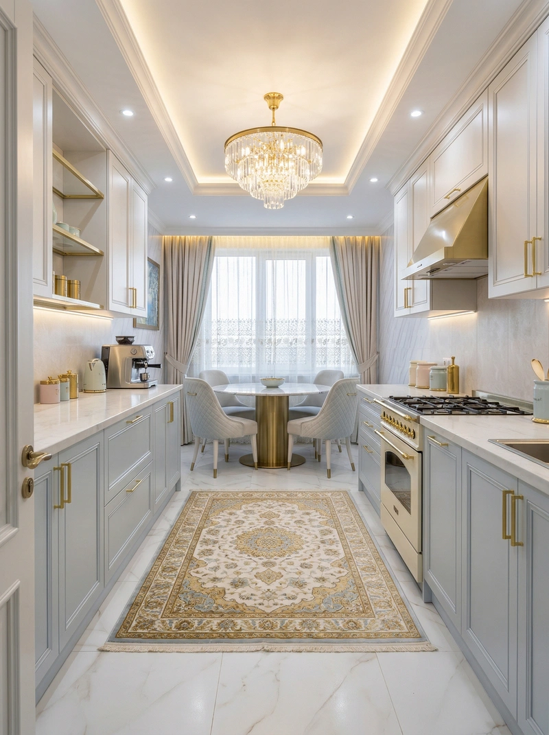 Дизайн кухни в стиле Неоклассика — фото интерьера от нейросети RoomGPT